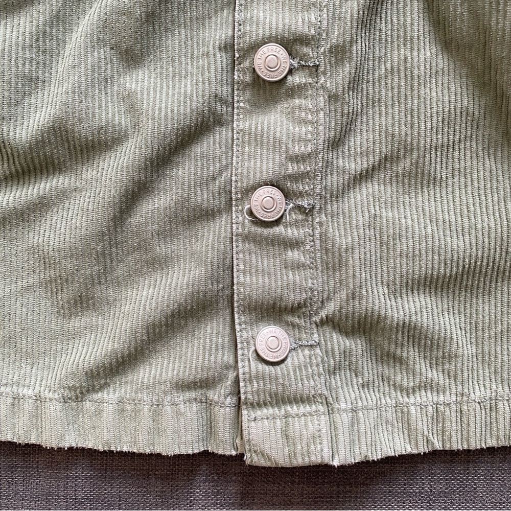 Free People Sage Green Corduroy Short Skirt Size 4 - Picture 5 of 9